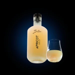 Beltza Apricotcello with glass
